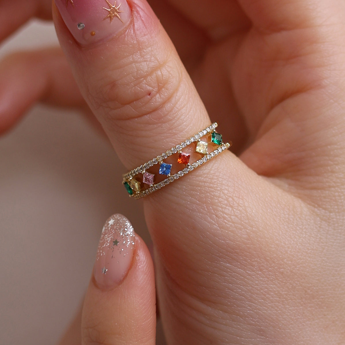 Rainbow Sparkle Ring