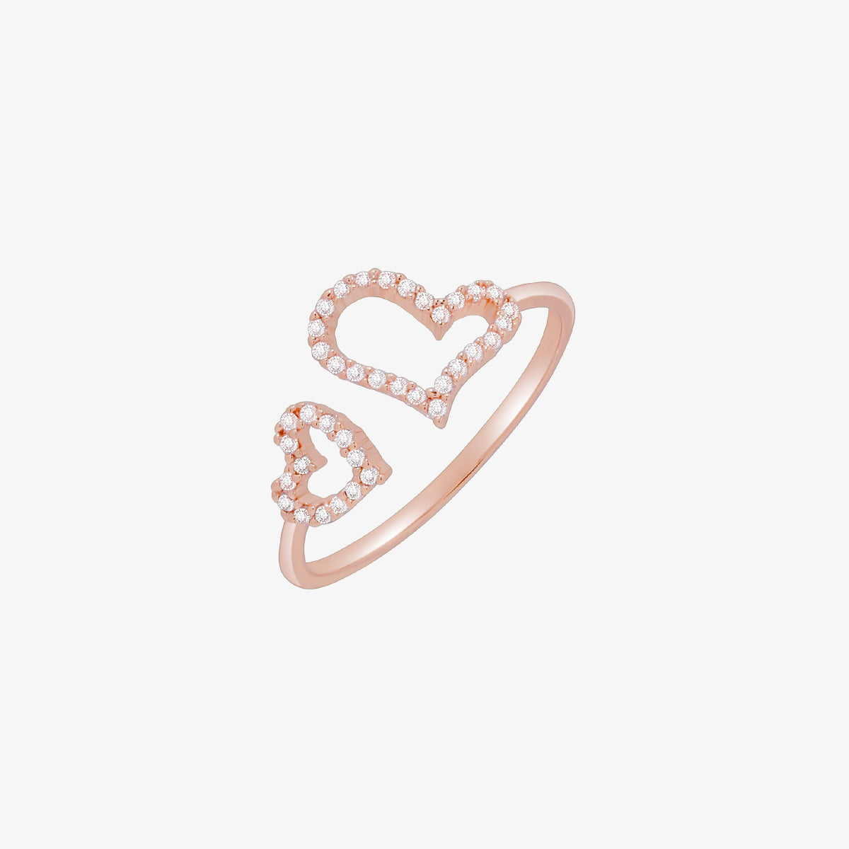 Double hearts ring