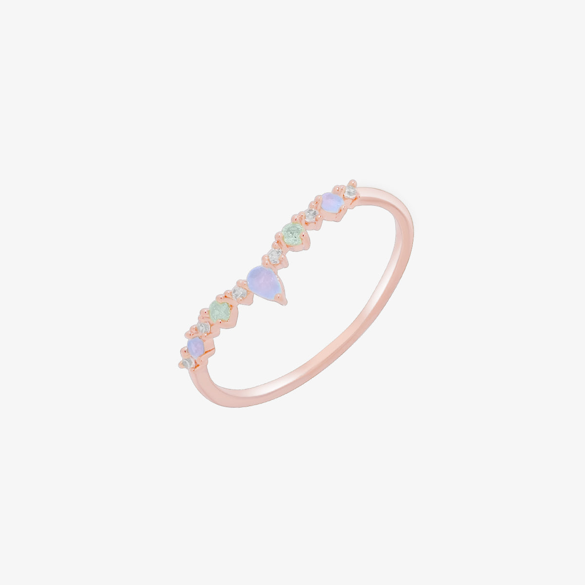 V-Curve Gemstone Ring